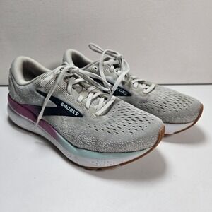 Brooks Ghost 16 Running Shoes Women 9 Grey Purple DNA LOFT v3 Trainers Sneakers